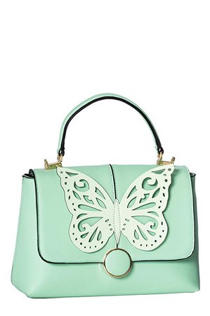 Banned Papilio Vintage Retro Handbag Bag - Pink, Yellow or Min - Mint / One Size: Amazon.co.uk: Clothing