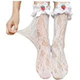 Amazon.com: Women's Thigh High Socks Lolita Gothic Over Knee Lace Up Thigh Stocking PTK12 (Black New): Clothing