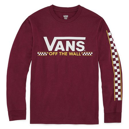 Vans Boys Crew Neck Long Sleeve Graphic T-Shirt-Big Kid - JCPenney