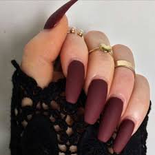 dark red nails