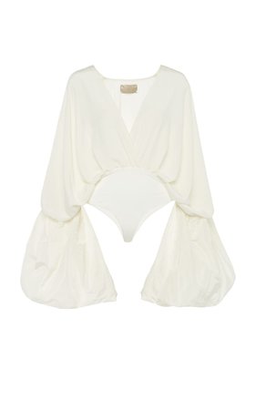 Aura Draped Silk Bodysuit by By Efrain Mogollon | Moda Operandi