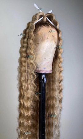 multicolor brown crinkly lace wig