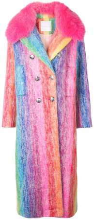Giada Benincasa fur trimmed collar coat