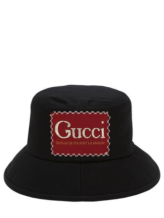 gucci patch logo bucket hat