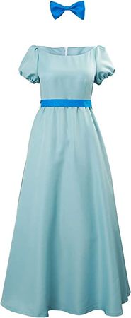 Amazon.com: Wendy Cosplay Dress Costume Halloween Princess Fancy Maxi Blue Dress for Women : Clothing, Shoes & Jewelry