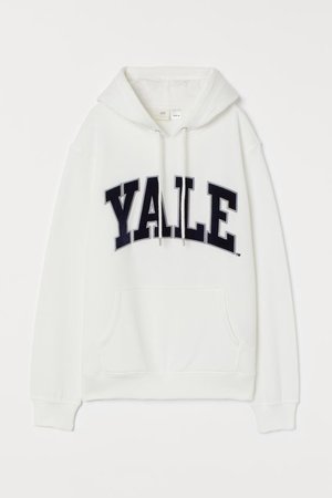 Graphic Hoodie - White/Yale - Ladies | H&M US