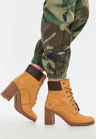 Timberland Wheat Nubuck Allington 6 Inch Lace Up Boots | Missguided