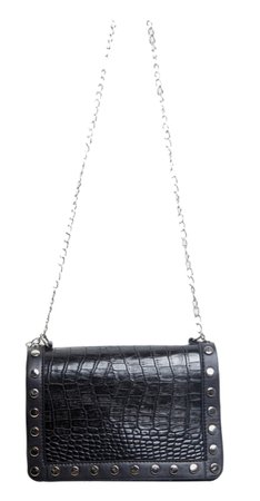 black bag with silver chains