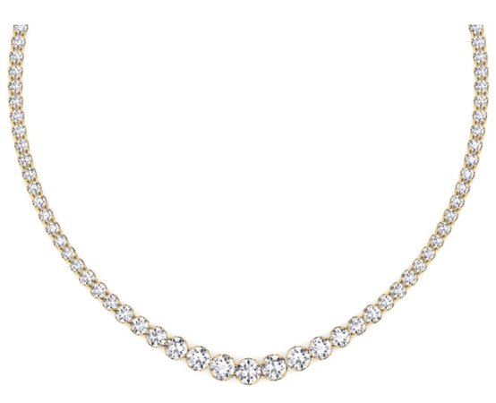 Chloe - Graduated Diamond Tennis Necklace - 3CT - 14K - Yellow Gold $5,680