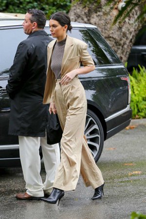 Kendall Jenner arrives at Khloe Kardashian's baby shower in Bel Air, Los Angeles