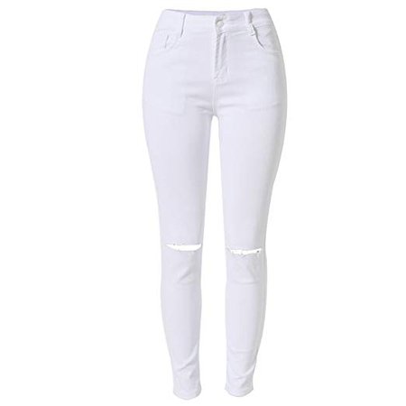 LIYT Slim Fit Knee Ripped Hole Jeans