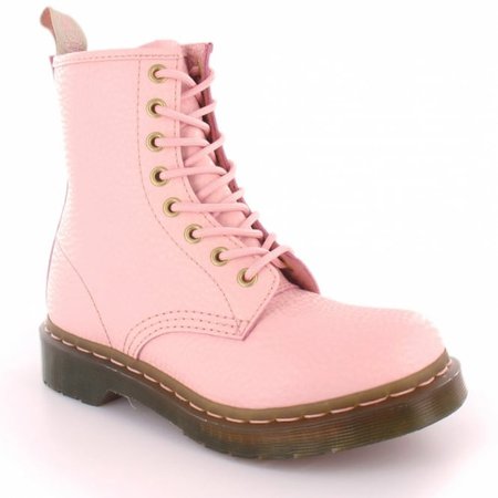 Dr Martens 1460W QQ Pearl Womens Leather 8-Eyelet Boots - Light Pink - Ankle Boots from Scorpio Shoes UK