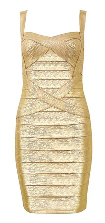Gold Bandage Bodycon Dress
