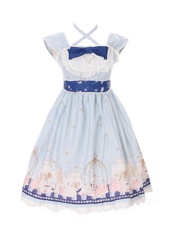 jsk-25-2 Blue Tea-Time Party Alice Wonderland Sweet Pastel Goth Lolita Dress | eBay