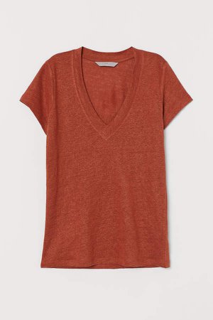Linen T-shirt - Orange