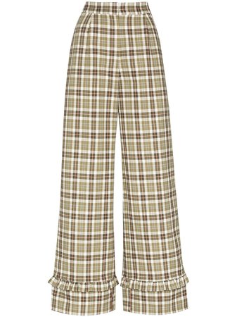 Shrimps Marshall Checked wide-leg Trousers - Farfetch