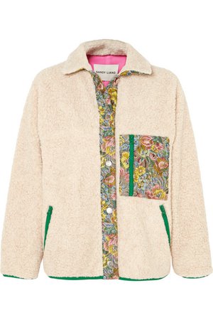 SANDY LIANG Bayside floral jacquard-paneled fleece jacket