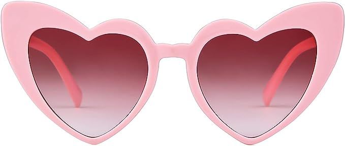 Amazon.com: GIFIORE Heart Sunglasses Vintage Retro Oversized Cat Eye Heart Shaped Sun Glasses (Pink Frame/Pink Lens) : Clothing, Shoes & Jewelry