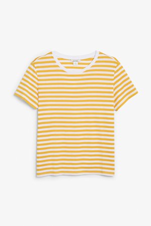 Soft tee - Yellow and white stripes - Tops - Monki GB