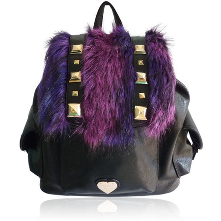 purple fur backpack