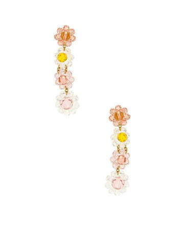 For Love & Lemons Bouquet Beaded Earrings in Pink - Lyst