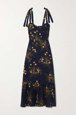 Reformation | Nikita ruffled floral-print georgette midi dress | NET-A-PORTER.COM