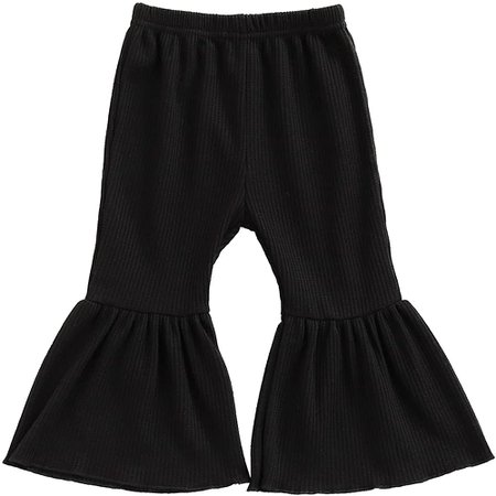 Amazon.com: Toddler Bell Bottoms Baby Girls Ruffle Leggings Bell-Bottomed Flare Pants Trousers (E-Black, 1-2T): Clothing, Shoes & Jewelry