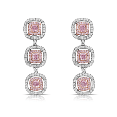 2.57 Carat Light Pink Diamond Drop Earrings