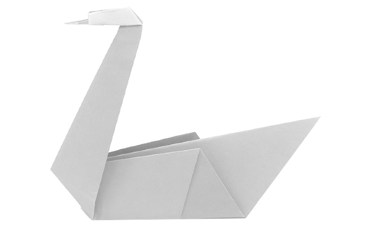 White Paper Swan Origami Bird (Dei5 edit)
