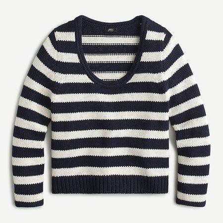 J.Crew: Rolled Scoopneck Sweater In Stripe For Women