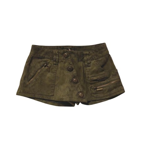 dark green grunge asymmetrical button up skirt