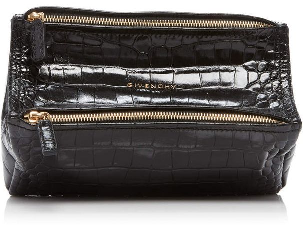 Pandora Mini Croc-Effect Leather Shoulder Bag