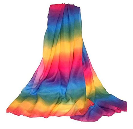 CRB Fashion Womens Ladies Rainbow Colorful Cover Up Scarf (Colorful) at Amazon Women’s Clothing store: