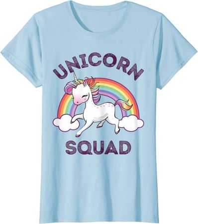 Amazon.com: Unicorn Squad T shirt Girls Kids Rainbow Unicorns Queen Gift T-Shirt : Clothing, Shoes & Jewelry
