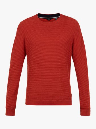 Ted Baker Percypi Long Sleeve Textured Crew Neck Jumper at John Lewis & Partners