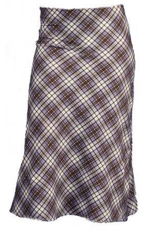 purple plaid long skirt
