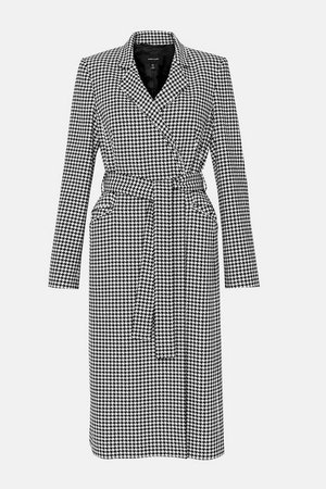 Black and White Check Tailored Coat | Karen Millen