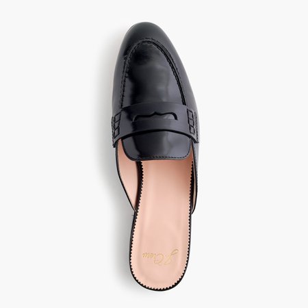J.Crew: Academy Penny-loafer Mules In Patent Leather For Women
