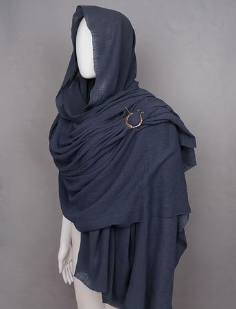 Amazon.com: L'VOW Medieval Shaman Cowl Post Apocalyptic Shawl Sash Costume Hooded Half Shoulder Cape Viking Ninja Scarf for Men(Navy Blue) : Clothing, Shoes & Jewelry