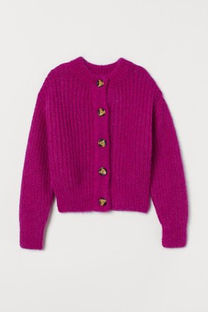 Chunky-knit Wool Cardigan - Cerise - Ladies | H&M