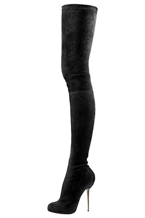 black velvet long knee boots louboutin shoes