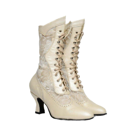white lace up victorian boots