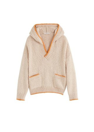 MANGO Hooded knit sweater