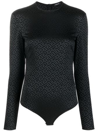 Versace Greca-print long-sleeve Bodysuit - Farfetch