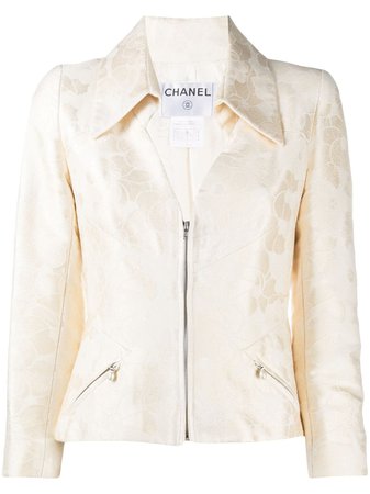 Chanel, floral jacquard zipped jacket