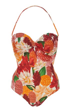 Floral-Print Stretch-Crepe Swimsuit by Agua de Coco | Moda Operandi