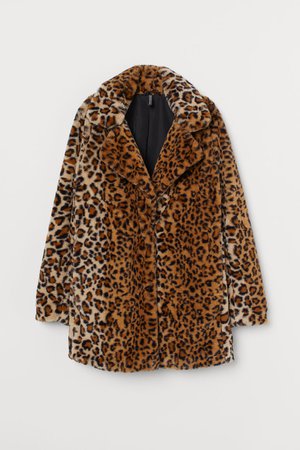 Faux Fur Jacket - Beige/leopard print - Ladies | H&M US