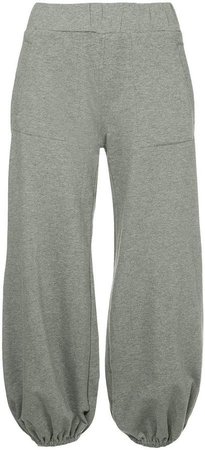 elastic cuffs cropped trousers