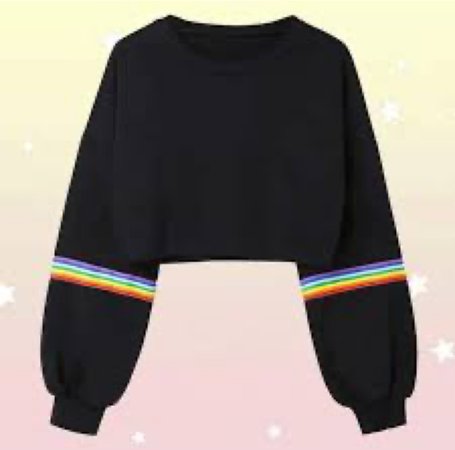 black rainbow striped sweater sleeve