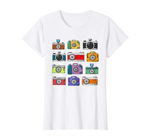 Amazon.com: Womens Vintage Cameras Cute Stylish Graphic Tee Photographers Top T-Shirt: Clothing